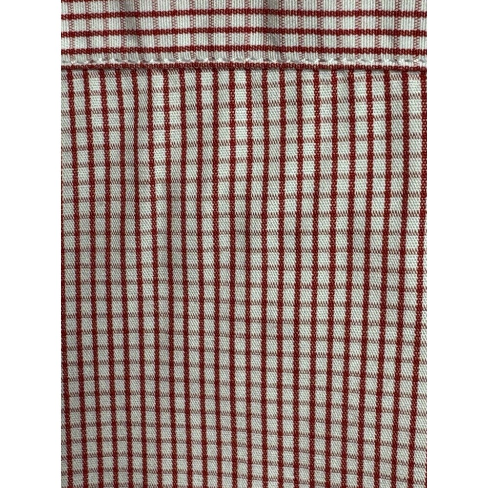 J. Lindeberg Long Sleeve Button Down Shirt Men's Size 16 Red and White Checks - Picture 11 of 11
